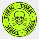 Search for green skull and crossbones stickers Toxic
