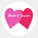 Search for 2 hearts wedding stickers Red