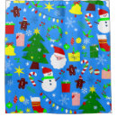 Search for blue christmas shower curtains Santa claus