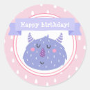 Search for purple monster stickers Happy birthday