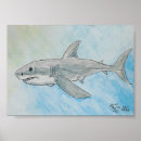Search for great white shark posters Watercolor