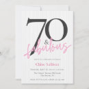 Search for 70 and fabulous 70th birthday invitations Fun modern script
