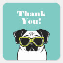 Search for cute dog thank you stickers Pug