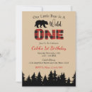 Search for buffalo plaid 1st birthday invitations Bear