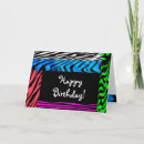 Search for zebra birthday cards Colourful