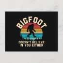 Search for believers postcards Bigfoot