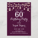 Search for wine 60th birthday invitations String lights