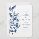 Search for royal blue and white wedding invitations Botanical