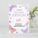Search for butterfly 1st birthday invitations Girl