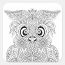 Search for owl mandala stickers Zen doodle style
