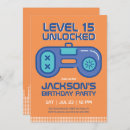 Search for video game birthday invitations Level unlocked