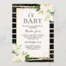 Search for black white and gold baby shower invitations Floral