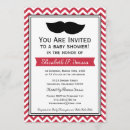 Search for mustache baby shower invitations White