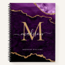 Search for purple glitter school notebooks Monogrammed