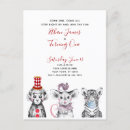 Search for circus 1st birthday invitations Animals