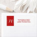 Search for name monogram return address labels Red
