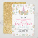 Search for winter unicorn birthday invitations Girl