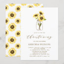 Search for sunflowers christening invitations Floral