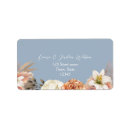 Search for peach and blue return address labels Elegant