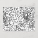 Search for black and white drawing postcards Boho