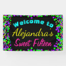 Search for neon birthday banners Glow in the dark