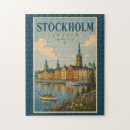 Search for famous landmark puzzles Retro vintage travel