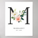 Search for floral letter m baby kids Watercolor