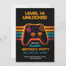 Search for video game party invitations Level unlocked