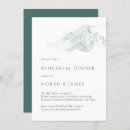Search for green and white rehearsal dinner invitations Simple