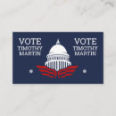 Search for vote business cards Red white and blue