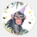 Search for monkey birthday stickers Party animals