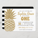 Search for golden pineapple invitations Black and white