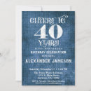 Search for rustic 40th birthday invitations Cheers to 40 years