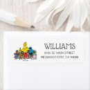 Search for show return address labels Sesame street