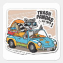 Search for funny racoon stickers Camping
