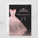 Search for black rose gold quinceanera invitations Glitter