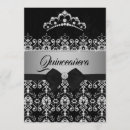 Search for black silver quinceanera invitations Tiara