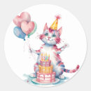 Search for birthday cake cat stickers Cute