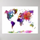 Search for watercolor world map posters Continent