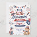 Search for patriotic 1st birthday invitations Our little firecracker