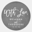 Search for love and thanks wedding stickers Chalkboard