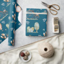 Search for woodland animals wrapping paper Blue
