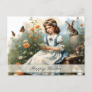 Search for vintage rabbit postcards Girl