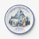 Search for winter onederland plates Watercolor