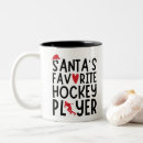 Search for hockey player mugs Santa claus
