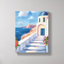 Search for santorini canvas prints Watercolor