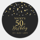 Search for fifty birthday stickers Gold