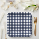 Search for blue gingham plates Vintage