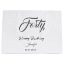 Search for happy 40th birthday gift bags Calligraphy typography elegant