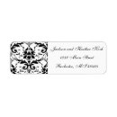 Search for black and white damask return address labels Fancy